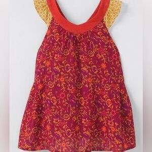 Matilda Jane Enchanted Garden Beach Bonfire V-Neck Printed Swing Tank Size 6